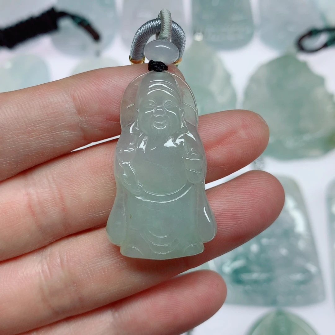 翡翠未镶嵌挂件财神