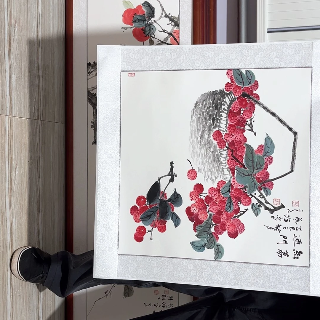 <***:国画书画作品带框63×63