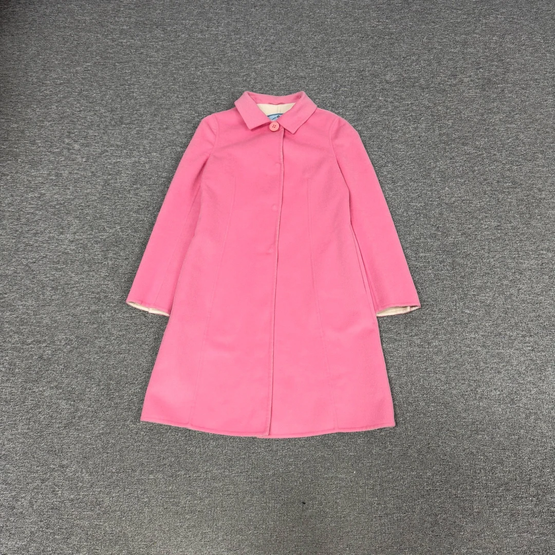 99新 AMIPARIS Prada 普拉达 粉色 羊绒大衣 99新 36码