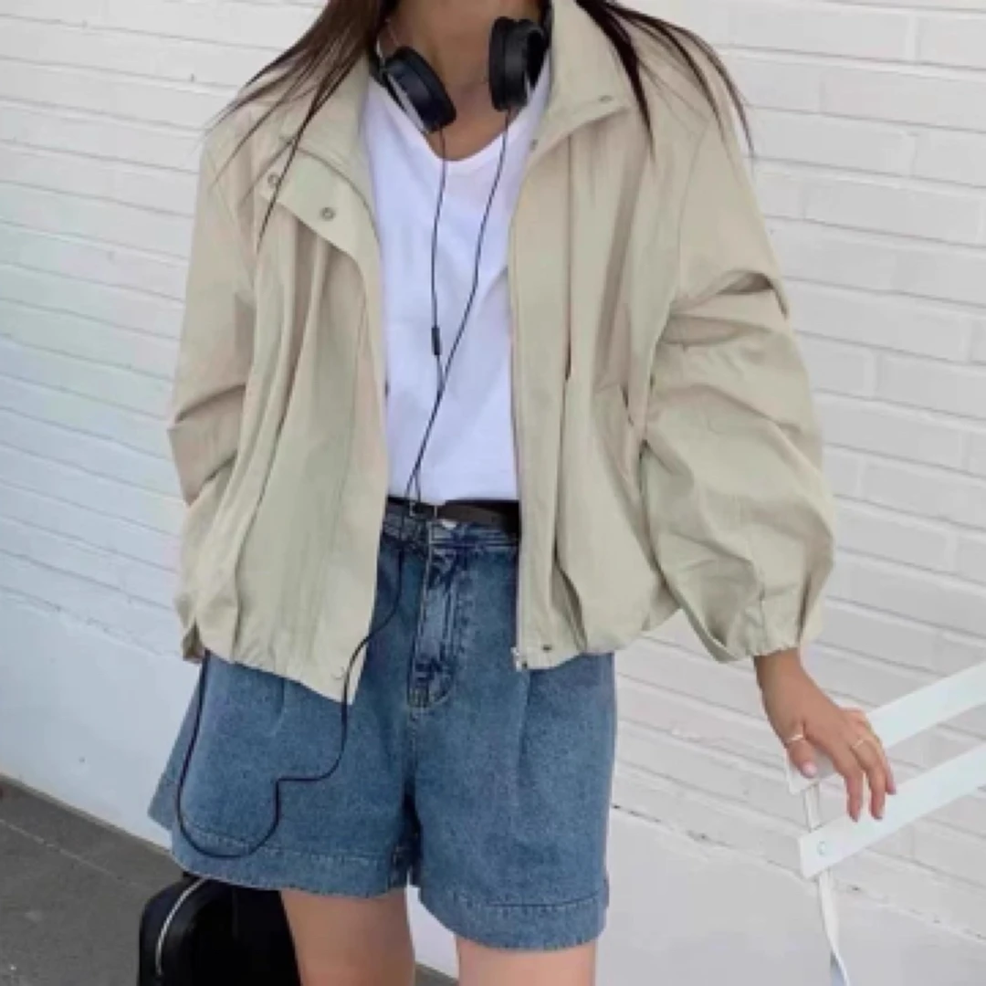 【小个子友好】THE CAMEL韩国东大门女百搭宽松休闲纯色防风外套