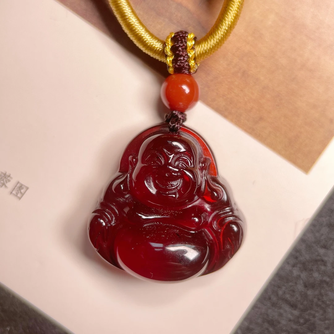 天然原矿缅甸血珀佛公吊坠