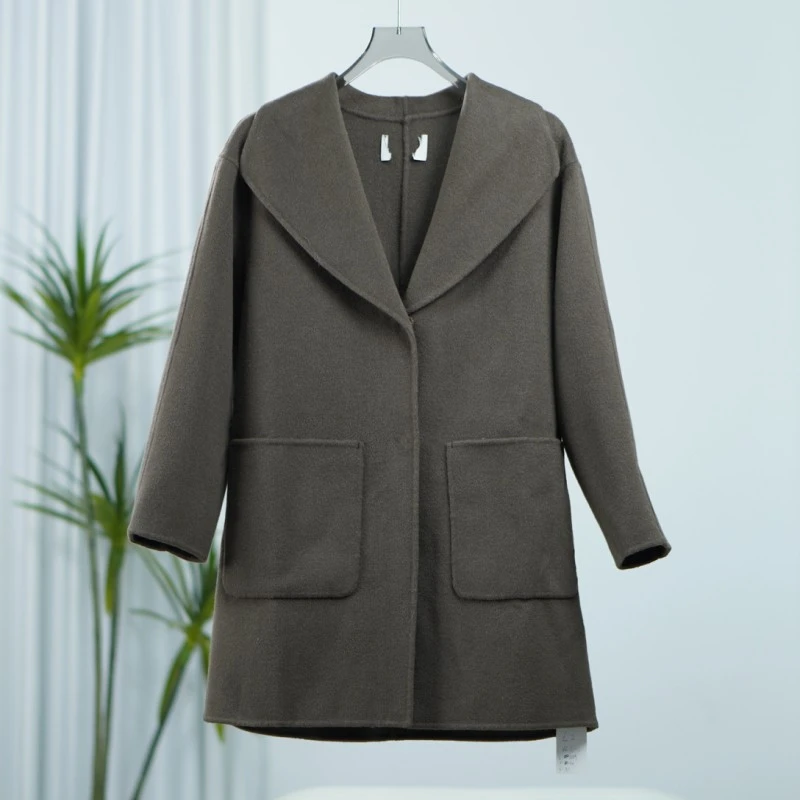 秋S系列  F300  女装时尚撤柜秋冬呢大衣咖色