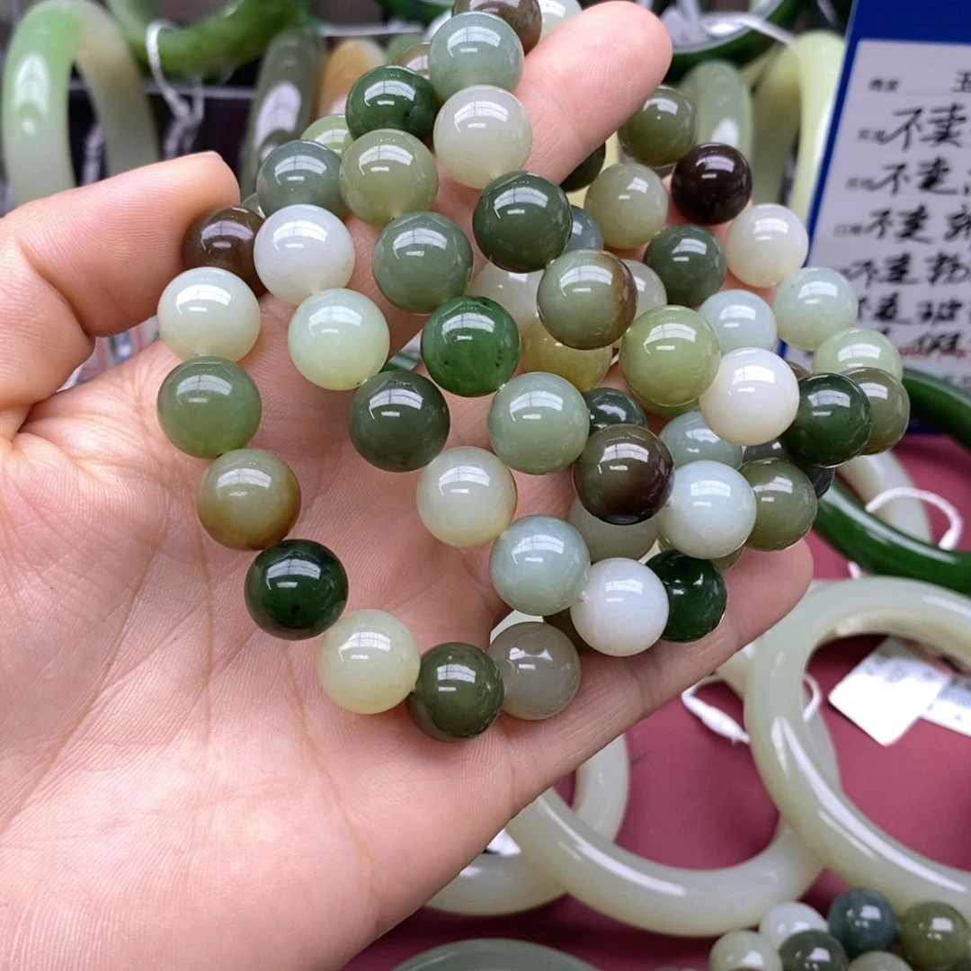 和田玉手链未镶嵌卡12