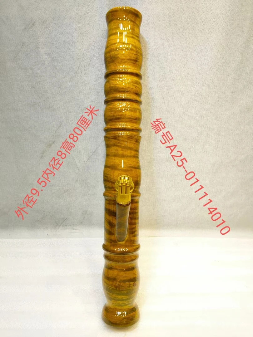14010号缅甸金丝楠木水咽筒整体无拼接风干老料不易开裂变形