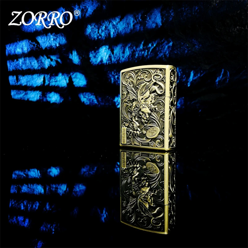 ZORRO 财色双收【ZK23-1】煤油打火机防风送男友个性创意怀旧打火机
