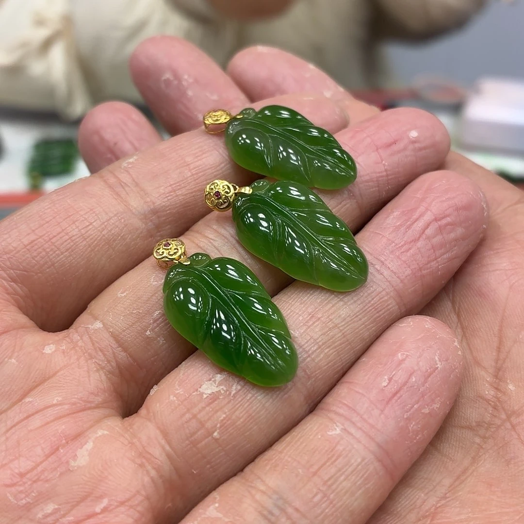 和田玉18K金镶嵌颈饰多样性发货拍一发一