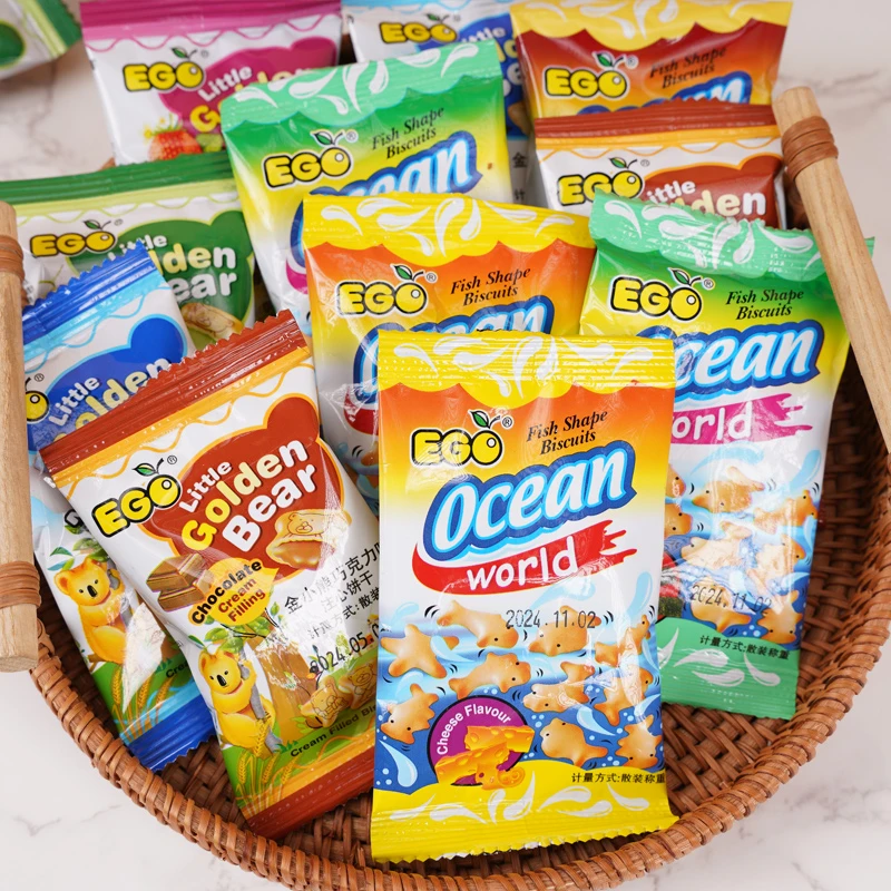 EGO饼干小熊灌心饼+小鱼饼干办公室休闲零食马来西亚进口零食