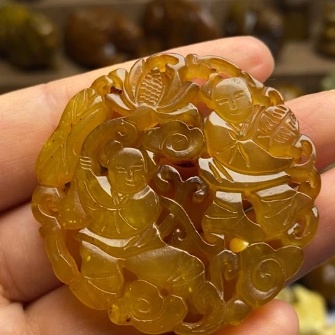 蛇纹石玉未镶嵌颈饰35