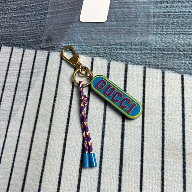 未使用 GUCCI/古驰 蓝色字母钥匙扣配饰