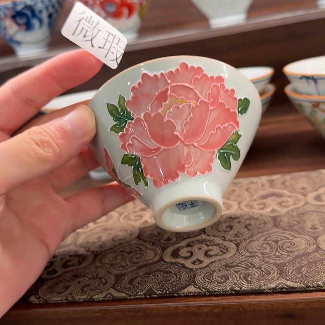 釉下手绘茶具微瑕