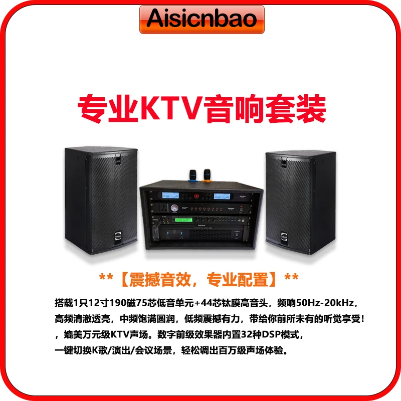 AISICNBAO专业12寸KTV卡拉ok专业音响音箱唱歌音响演出套装不包邮
