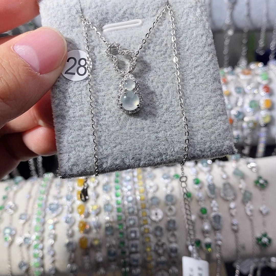 翡翠银S925镶嵌手链