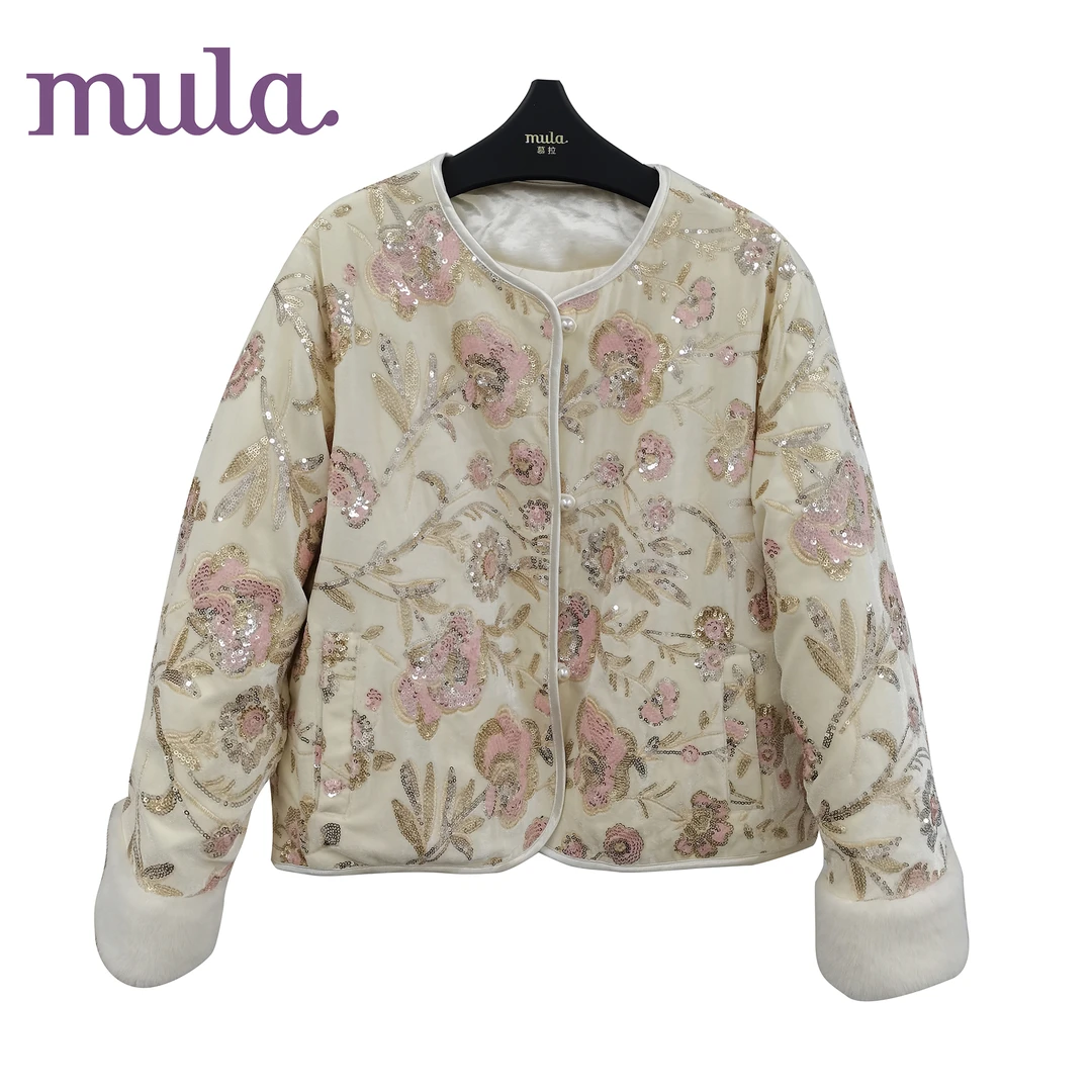 慕拉2024年冬装时尚百搭重工提花羽绒服M4510Y123