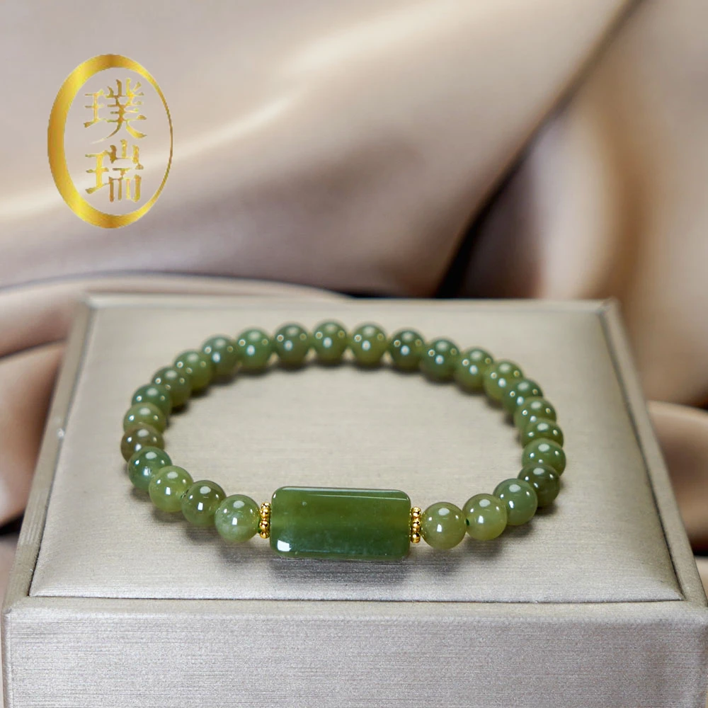 天然和田玉配和田无事牌素圈手链 多样性发一 SL458