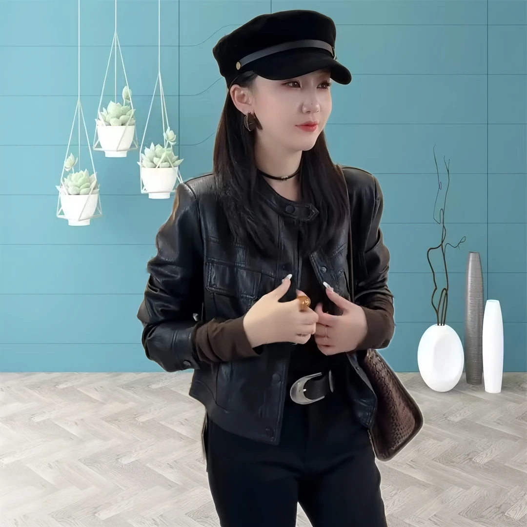 欧货皮衣短外套女2025秋季新款时尚洋气显瘦休闲百搭PU皮夹克上衣