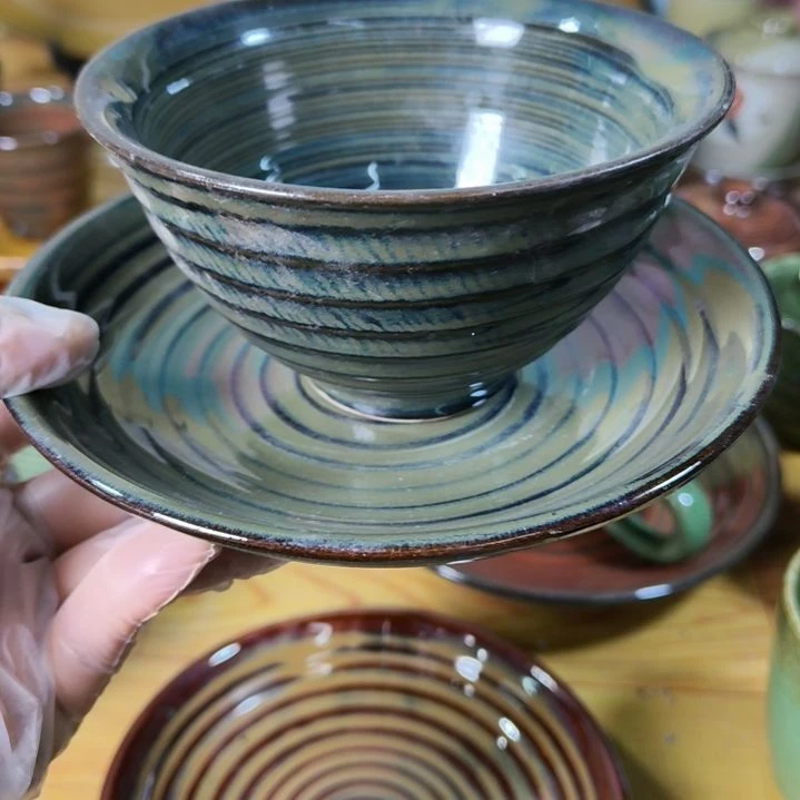 盘磁州窑五厂盘碗壶杯