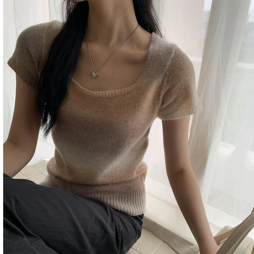 单冉/渐变毛织T恤