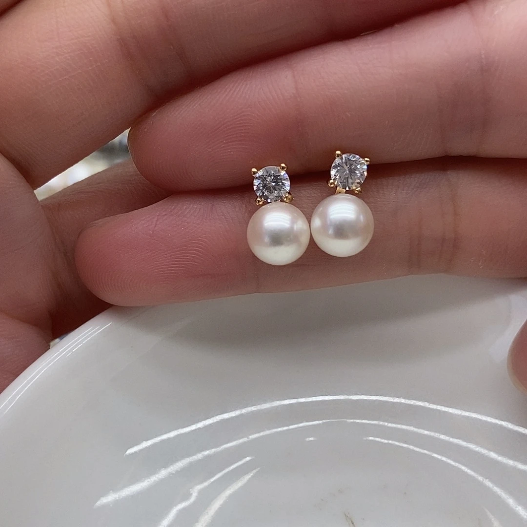 耳饰海水珍珠银S925镶嵌