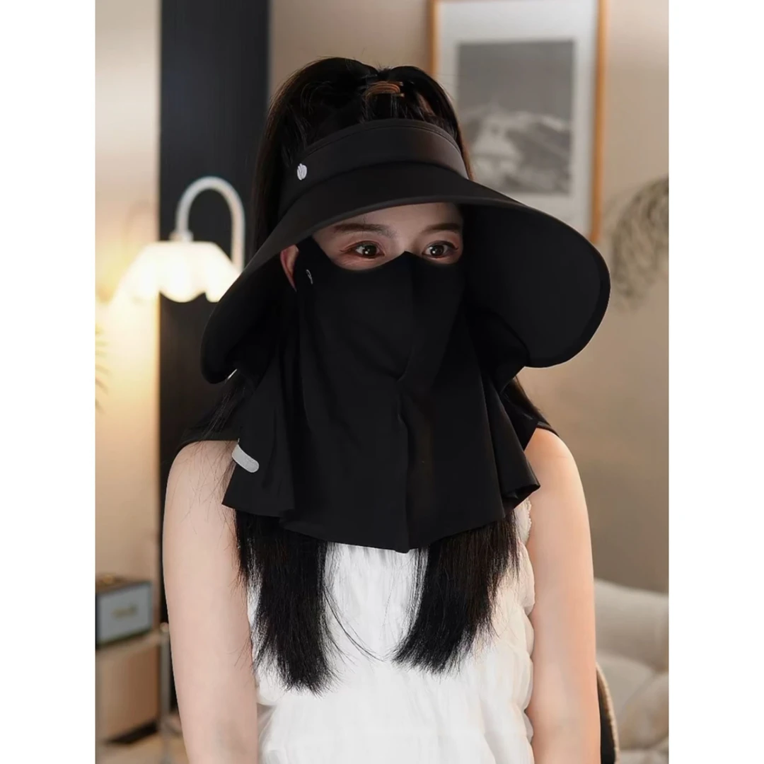防紫外线太阳帽女夏季环绕式可折叠空顶帽户外大帽檐遮阳帽