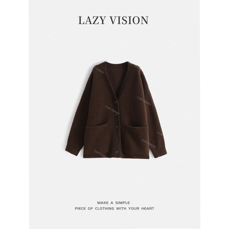 LAZYVISION/牦牛绒简约休闲针织女士开衫外套ZMD-33297