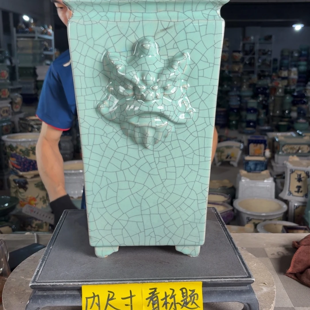 一风堂石湾花盆 内17高37盆口收缩微瑕
