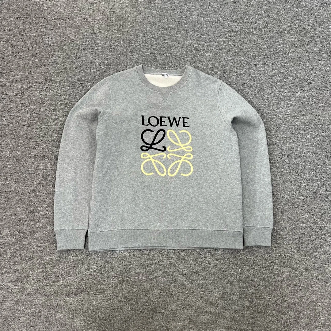 loewe 罗意威 刺绣徽标大logo 灰色圆领卫衣 L码 99新