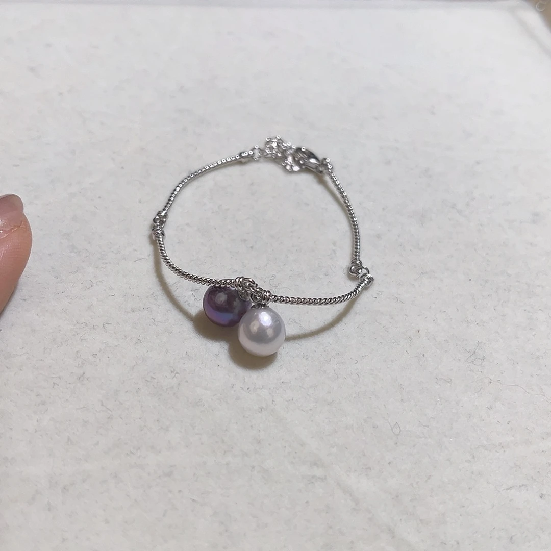 淡水珍珠手绳银S925镶嵌