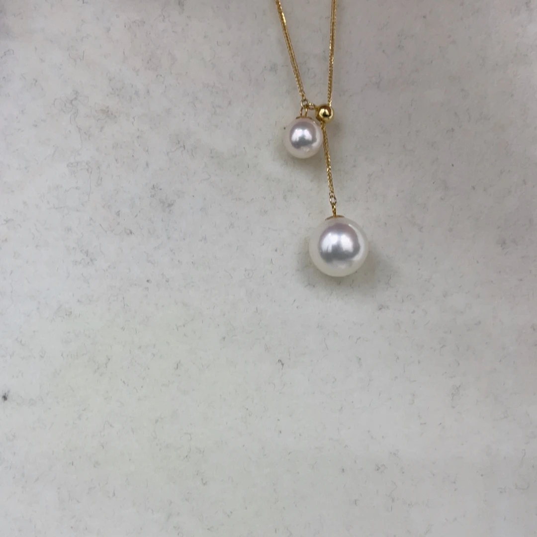 18K金镶嵌项链海水珍珠