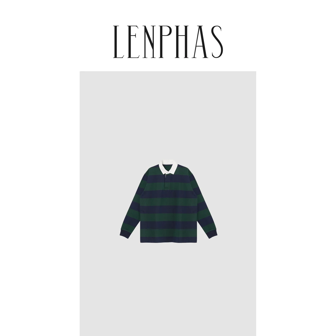 【LENPHAS】复古条纹橄榄球polo衫