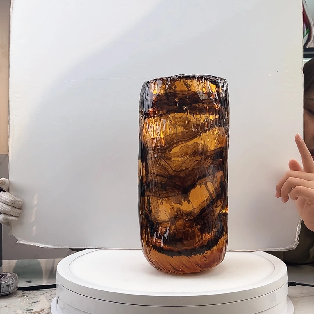 茶盏琉璃水晶花瓶