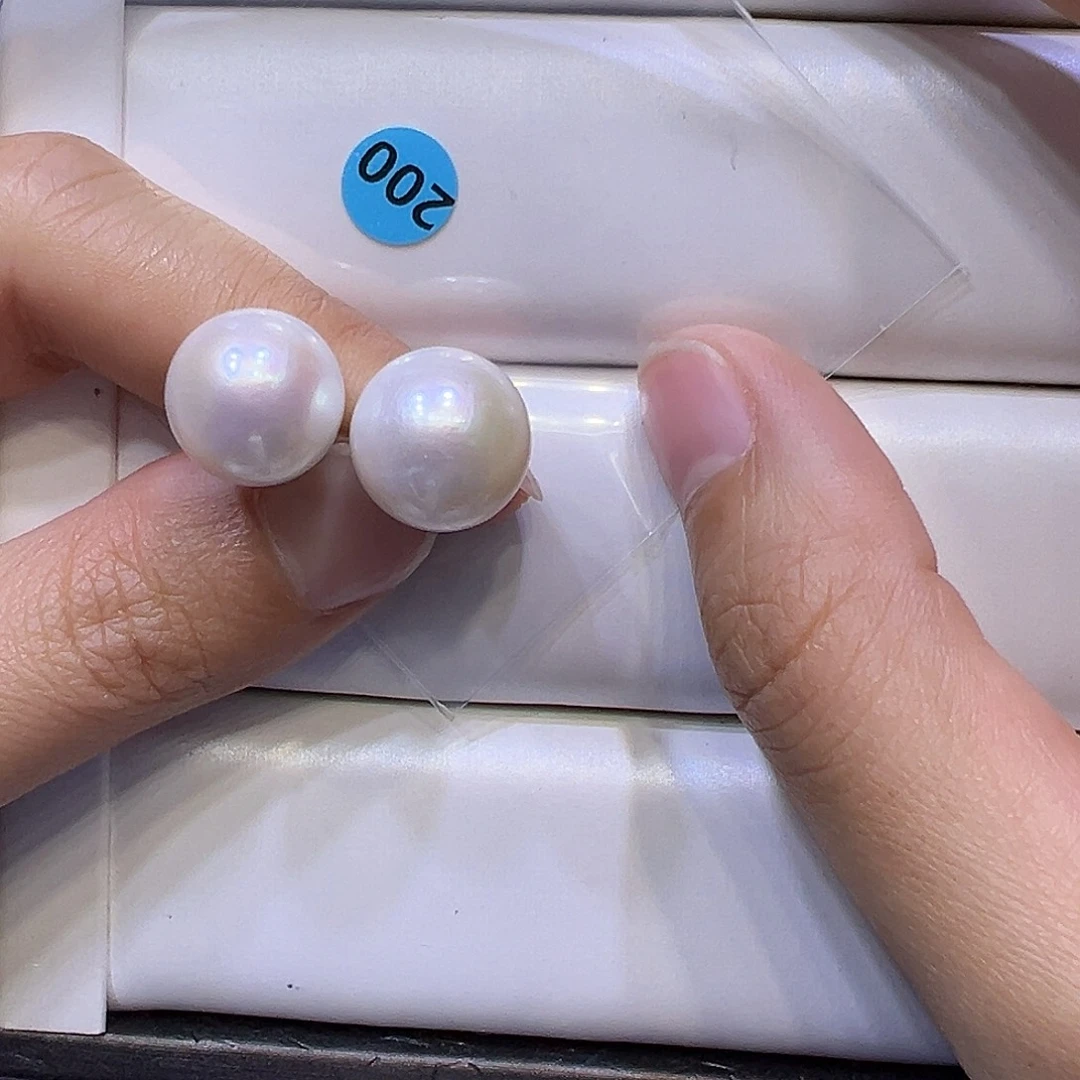 淡水珍珠耳饰银S925镶嵌