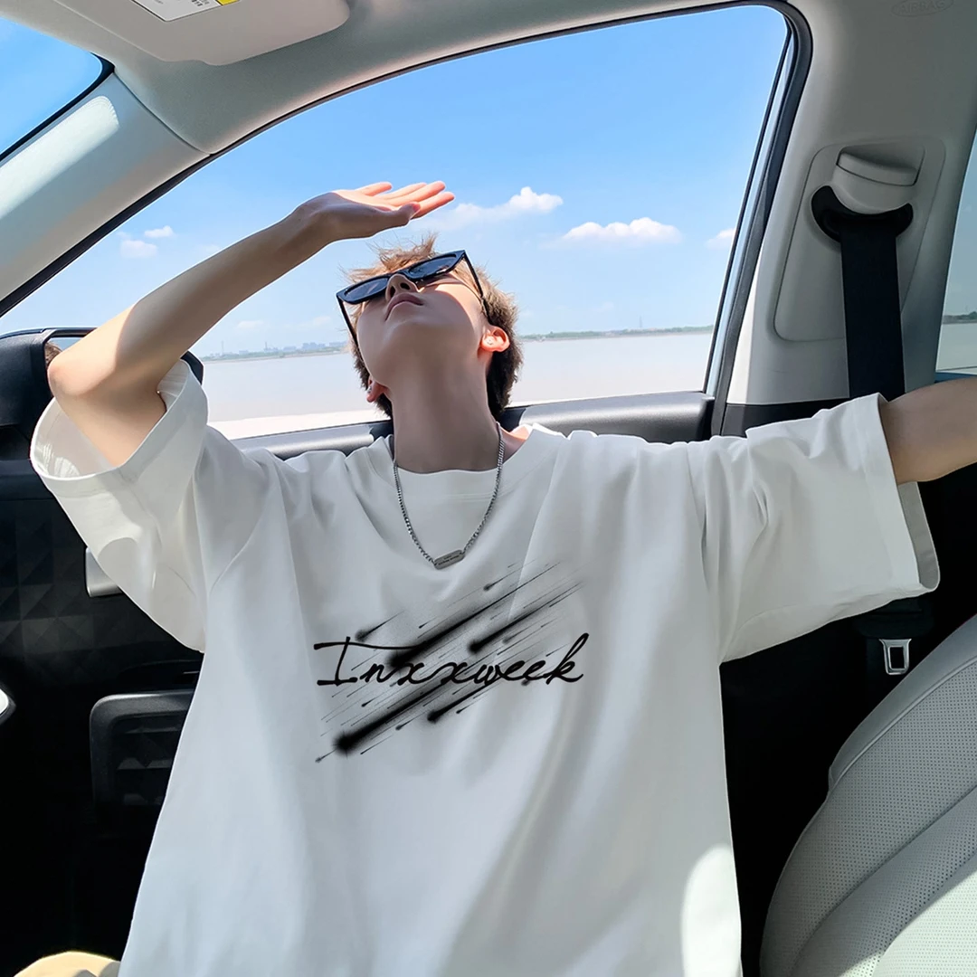 体恤潮牌男款t恤衣服潮男衣服男士短袖上衣宽松潮流港风夏季纯棉