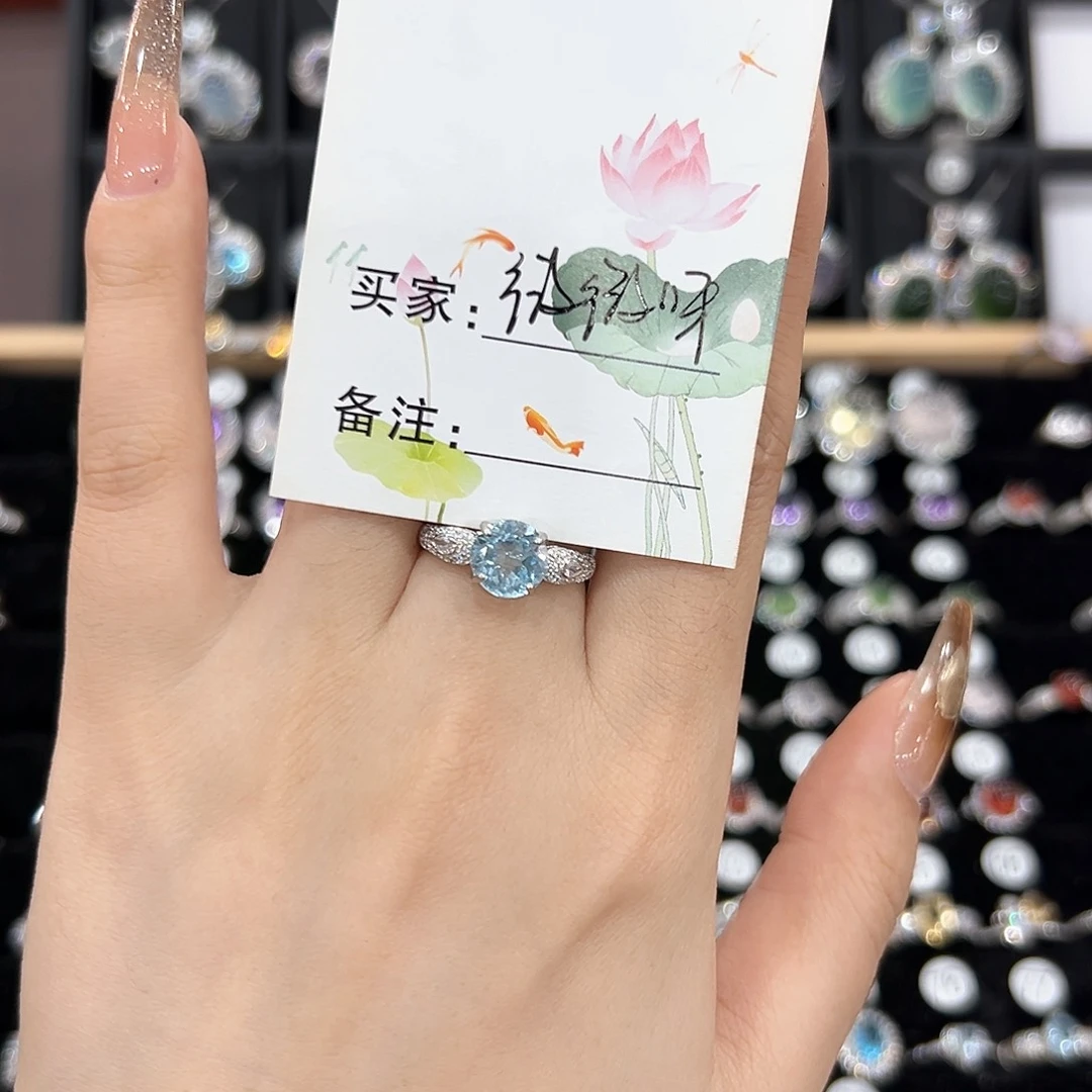 紫晶戒指银S925镶嵌微**！戒指