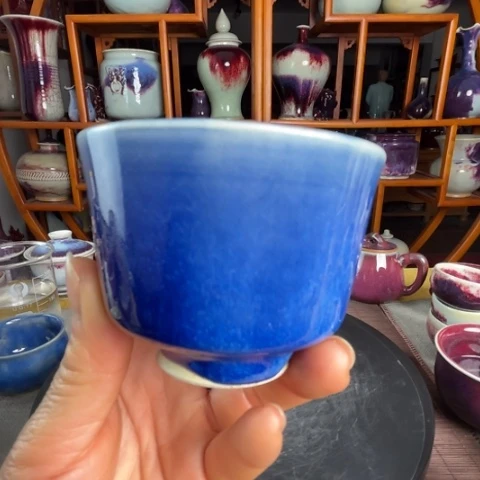 牛家钧窑牛自恒老师钧瓷杯 微瑕