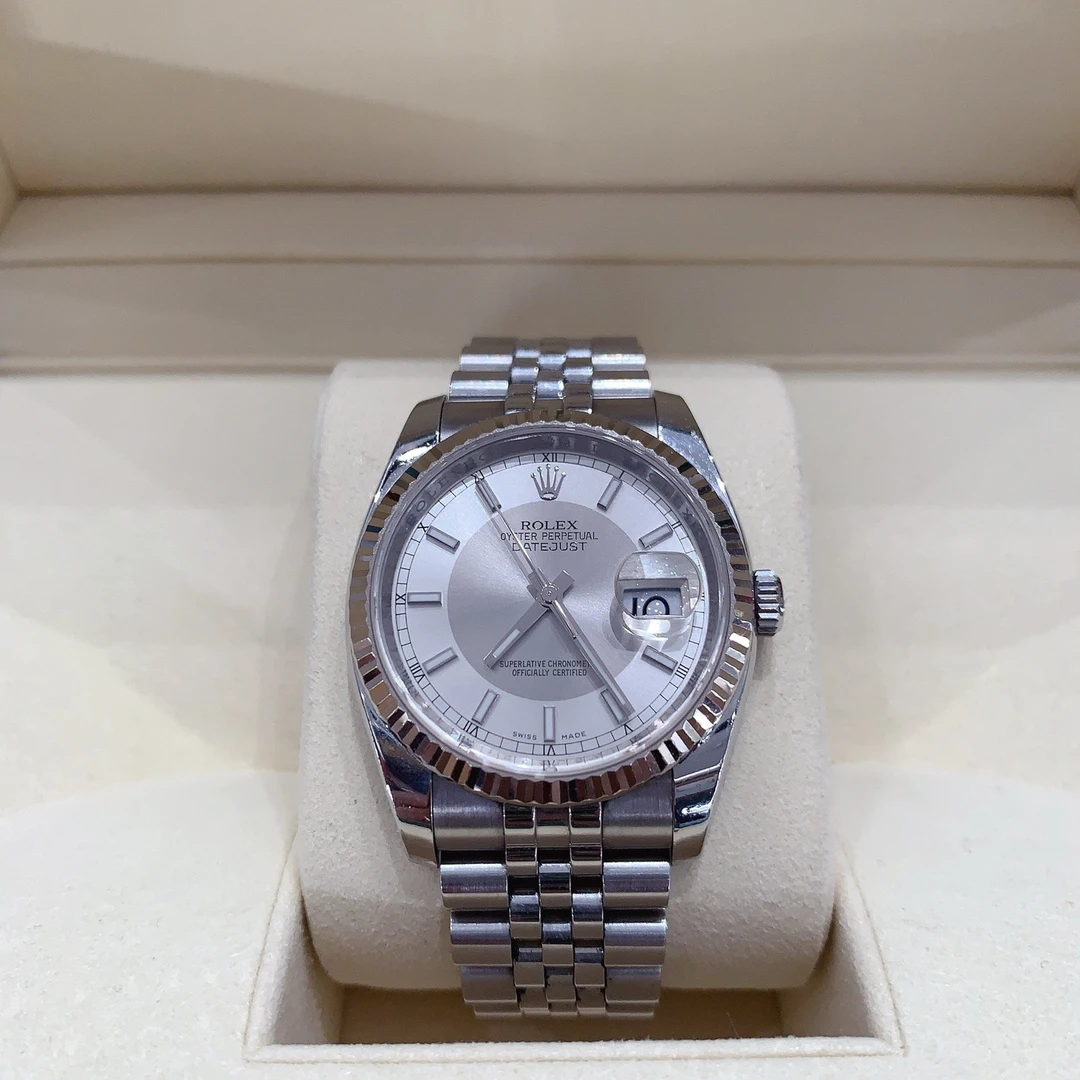 90新 Rolex/劳力士 间金日志型m116234银盘唱片36㎜单表乱码标长