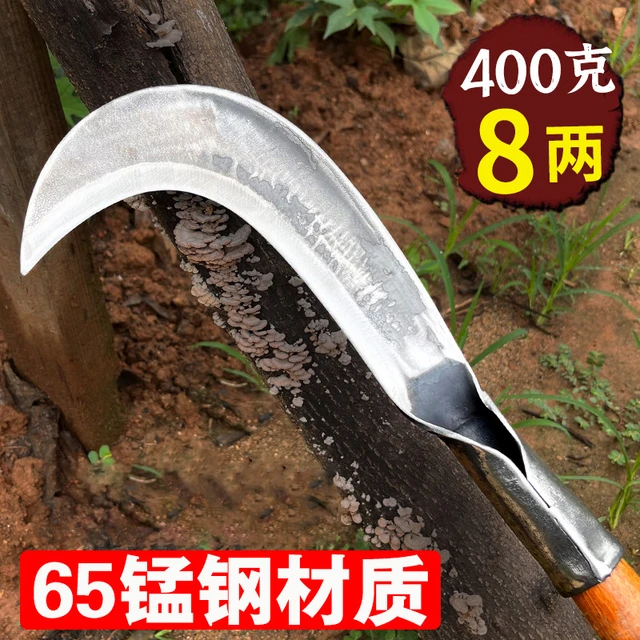 手工锻打砍柴刀户外砍割两用镰刀钓鱼砍树砍柴割草柴刀老式小连刀