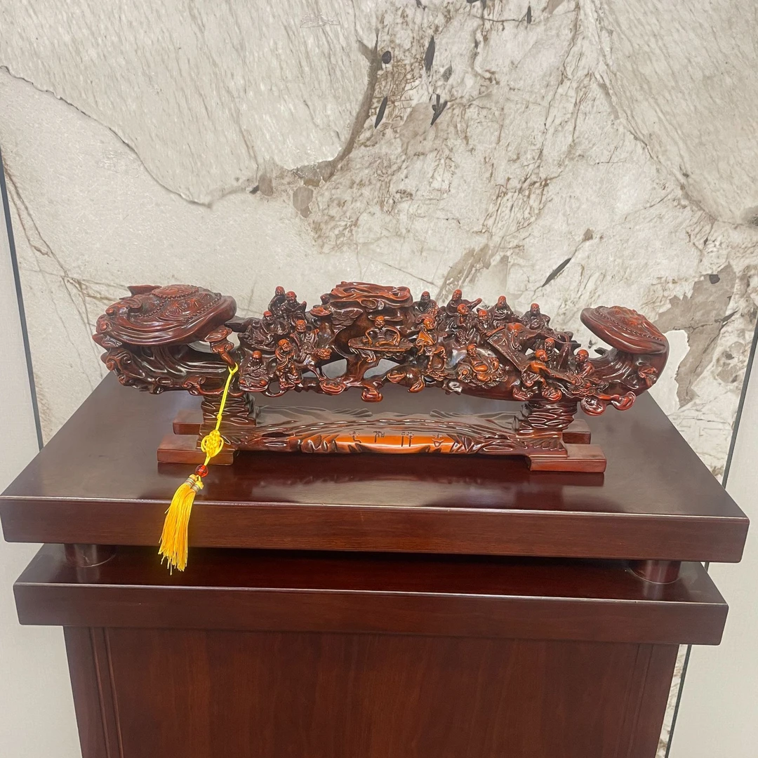 十八罗汉如意摆件办公室桌入户玄关公司开业工艺品（长75高22）039