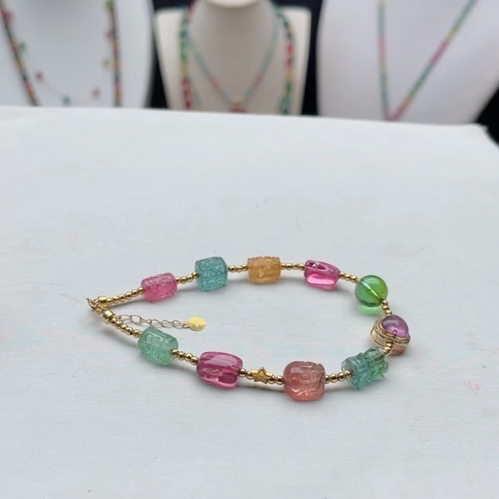 18K金镶嵌手链碧玺碧玺手链