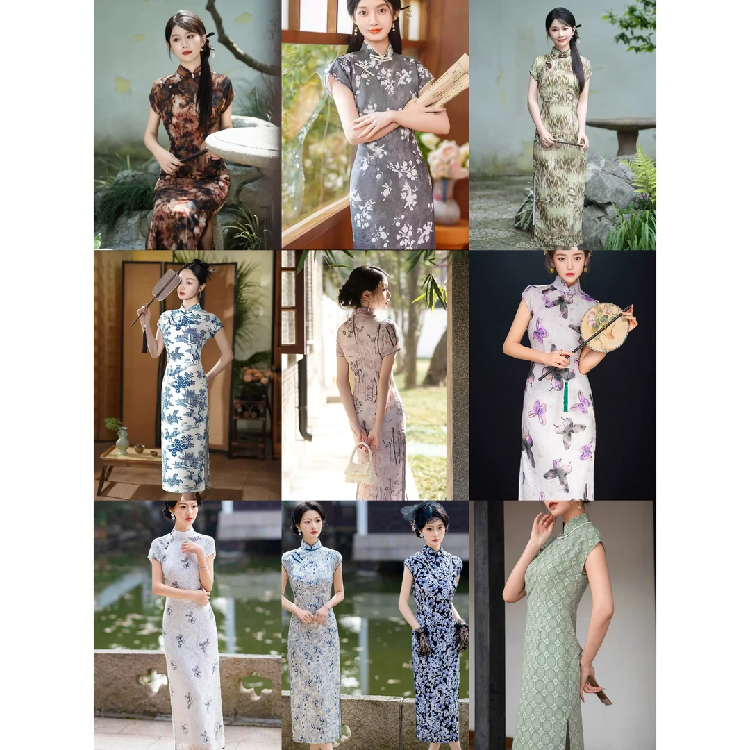捡漏！苏州旗袍半开襟改良旗袍合集显瘦复古国风连衣裙