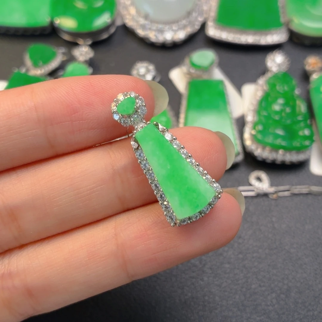 翡翠银S925镶嵌颈饰