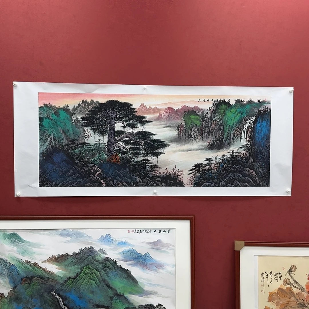 国画国画纯手绘作品欣赏 70*180
