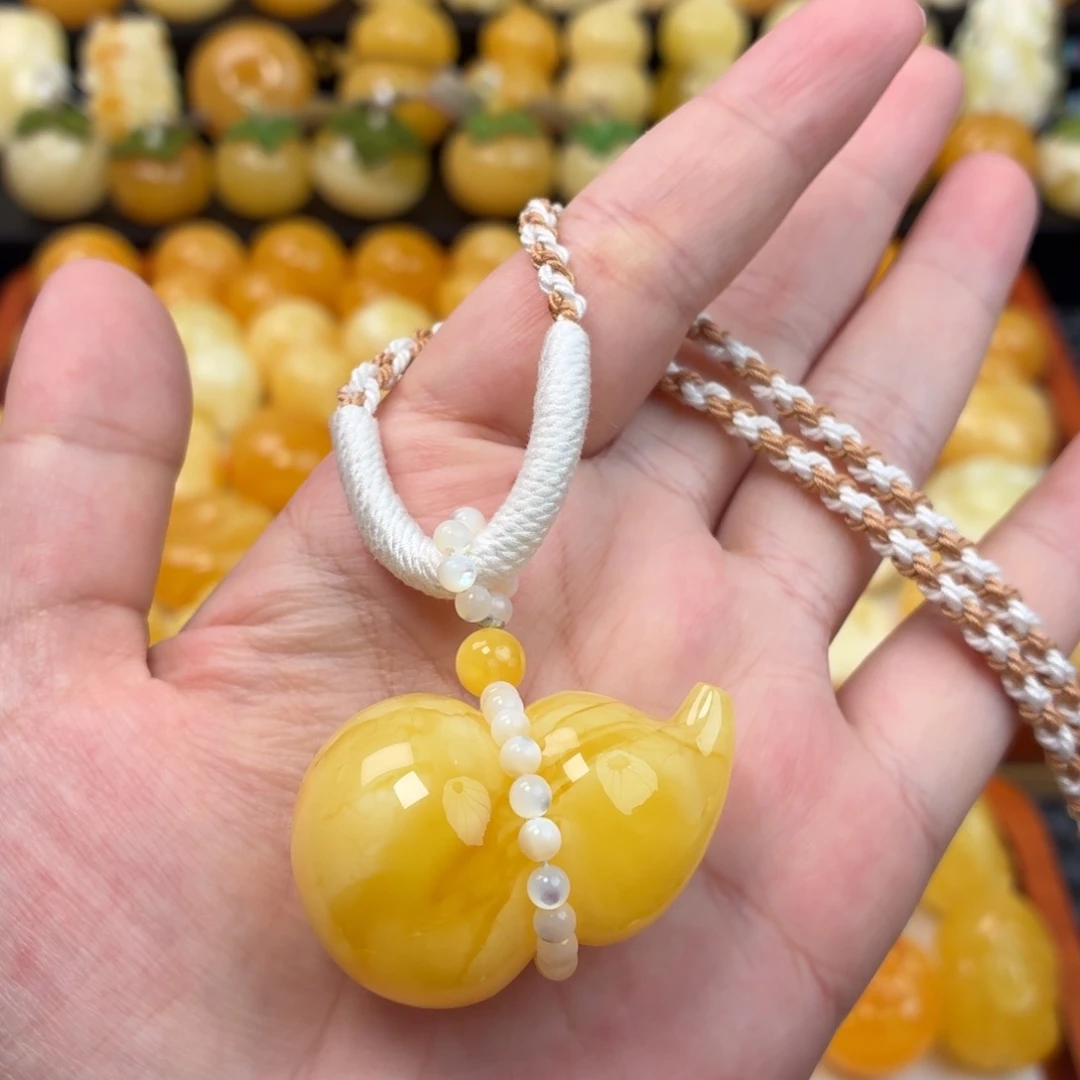 蜜蜡未镶嵌毛衣链蜜蜡