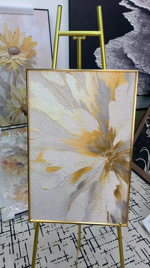 【花卉】客厅玄关背景墙砂岩肌理画40*60