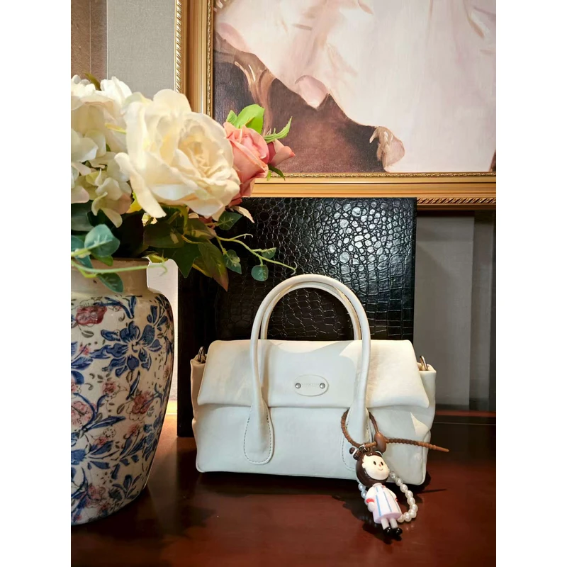 2025新款轻奢翻盖手提包（赠挂件）1752白-ZQ