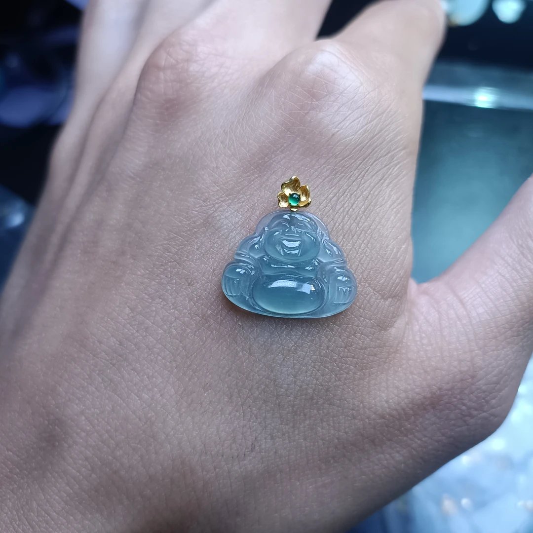 18k金镶嵌佛公女士精美