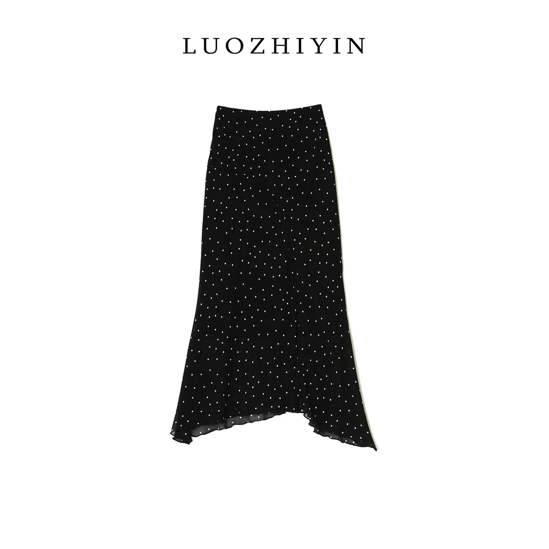 D212309F时尚不规则气质短裙开叉半身裙