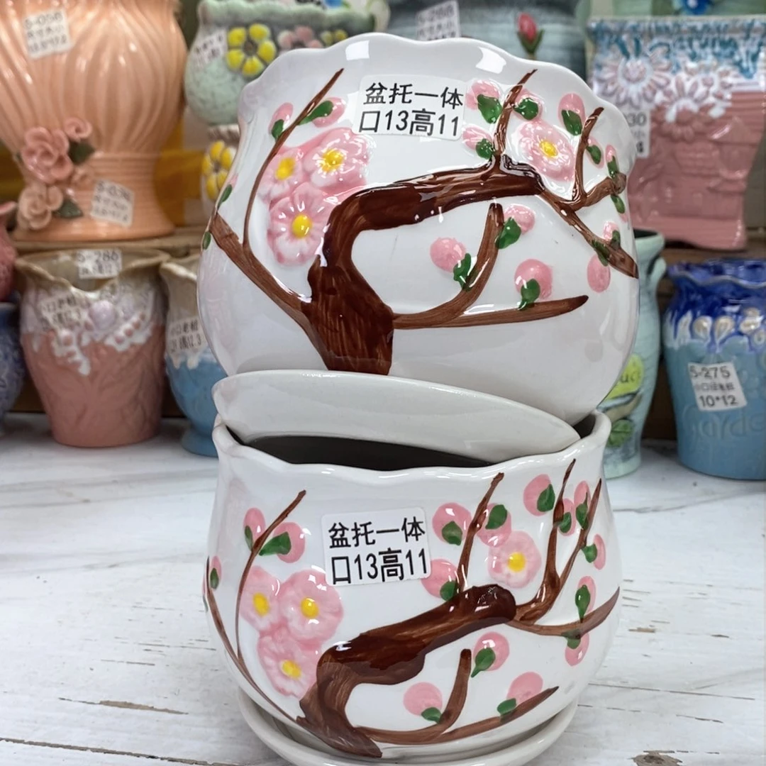 陶瓷@陶瓷花盆@@桃花源记中号