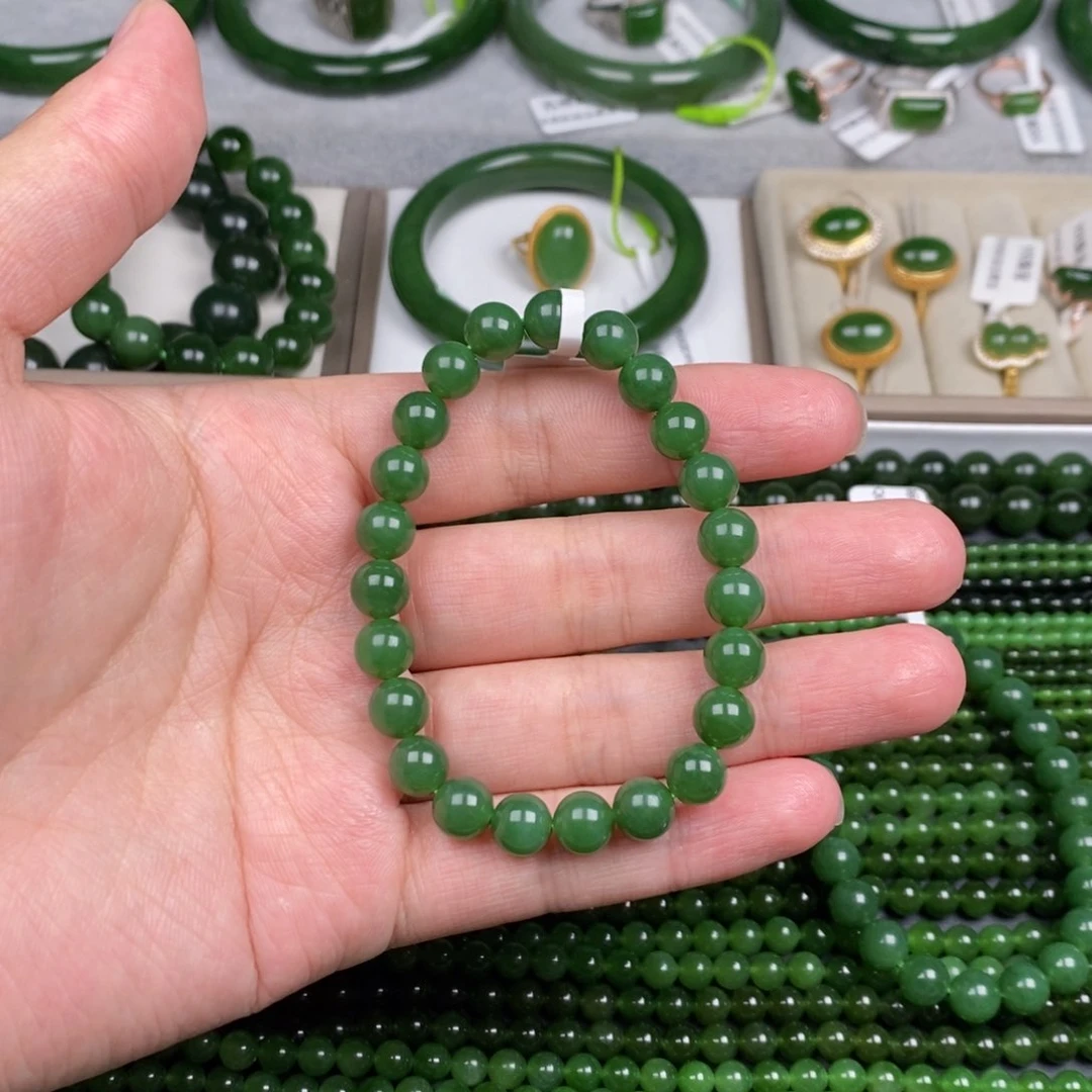 手串未镶嵌和田玉（碧玉）卡8