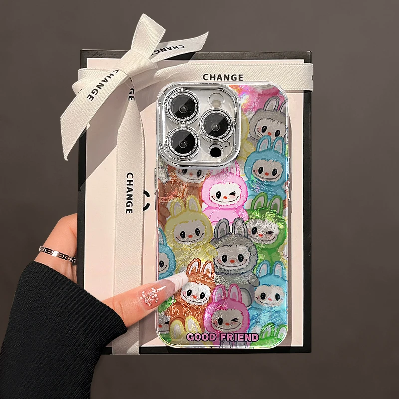 满屏小怪兽适用苹果15华为vivo/oppo小米iPhone16精孔冰川手机壳