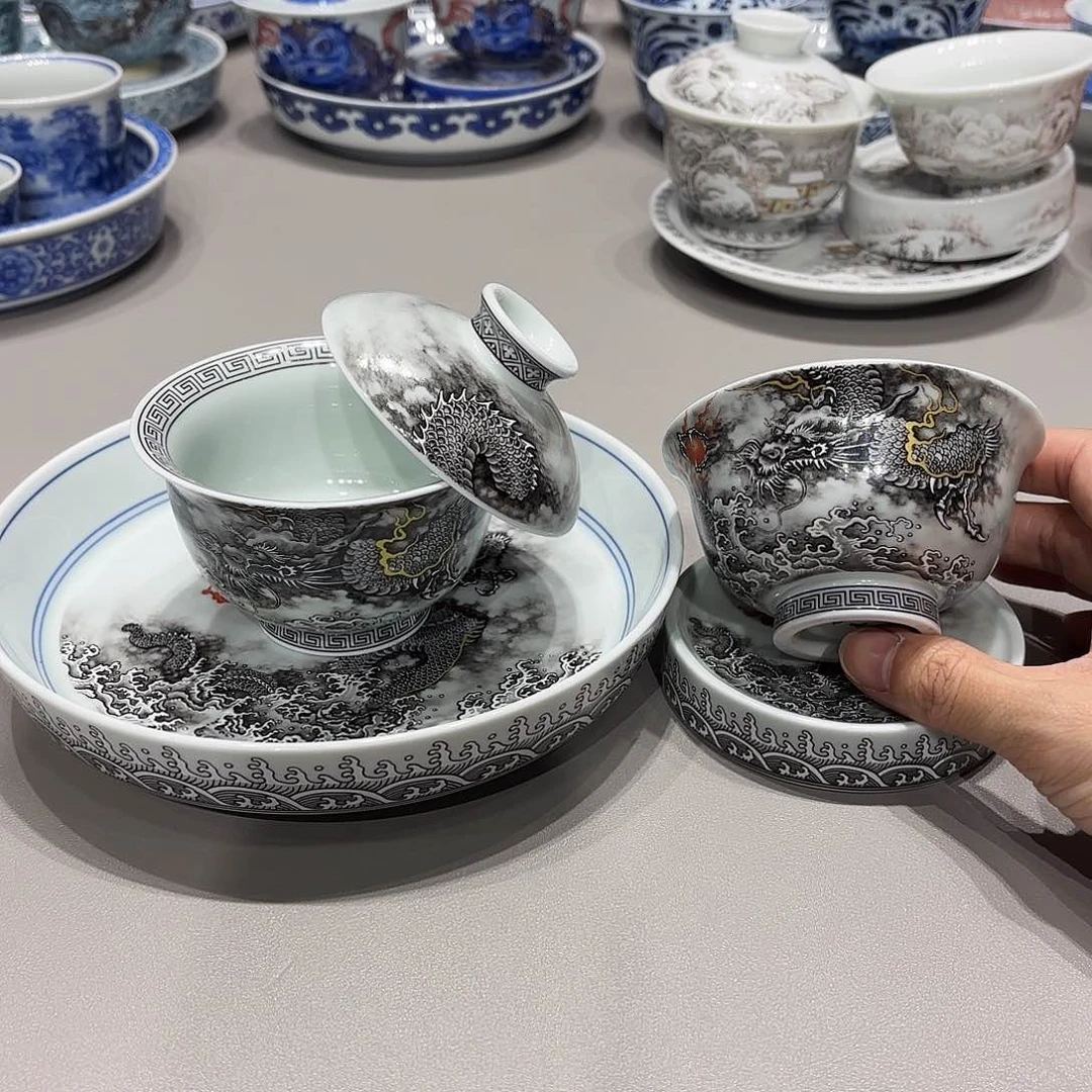 盖碗景德镇茶具高温